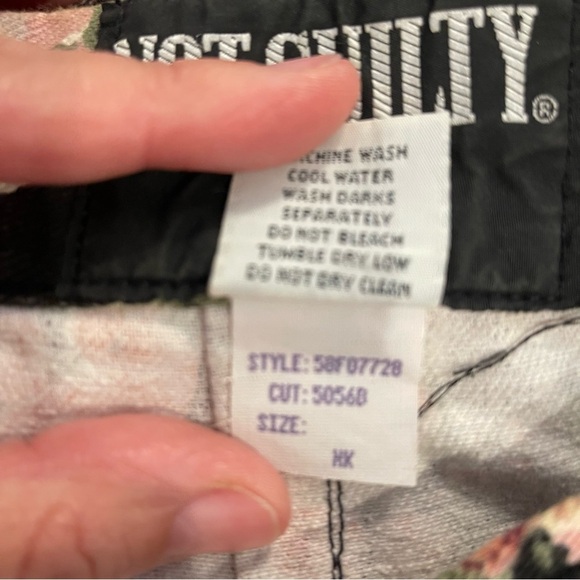 Vtg 90s Y2K Not Guilty Women’s 5/6 Black Floral Denim Maxi Skirt USA Whimsigoth - Picture 6 of 10